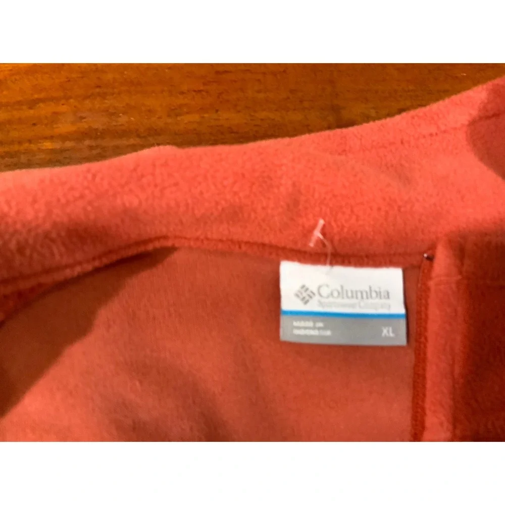 Columbia Mens XL Rust Orange Fleece Quarter Zip Pullover Sweater XM6279